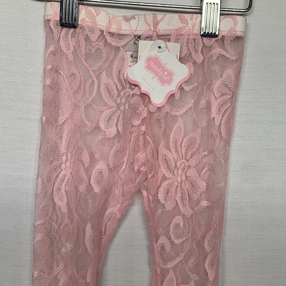 Mud Pie Pink Lace Baby Tights - Picture 2 of 8